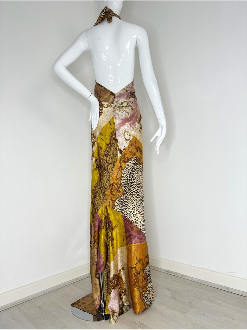 Roberto Cavalli 2005 patchwork silk maxi gown dress - Picture 3 of 10